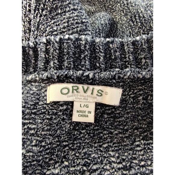 Orvis Woman's Blue Gray Chenille Pullover Soft Ribbed Sweater Size Large V Neck - Picture 8 of 10
